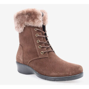 Propet Women's Winslow Mid Calf Boots, Chocolate, 10 Wide US